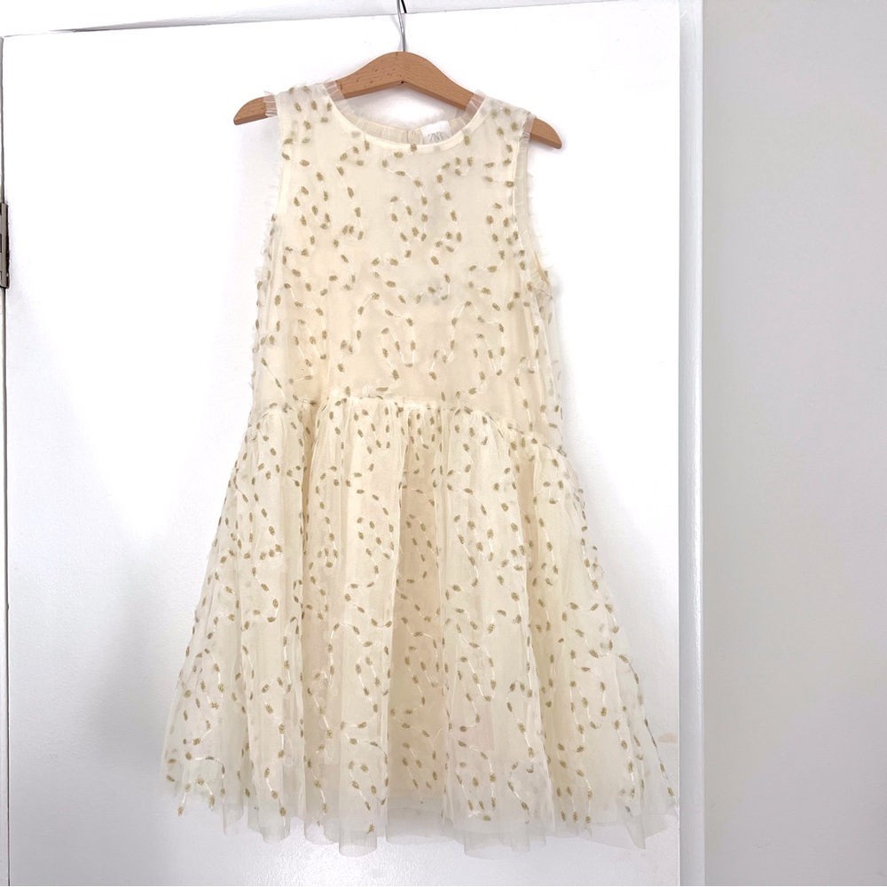Zara Girls Beige Tulle Dress